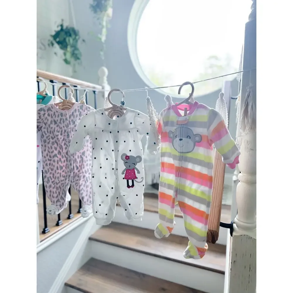 Bulk Lot 4 Cozy Fleece Footed Pajama Sleepers 3mths